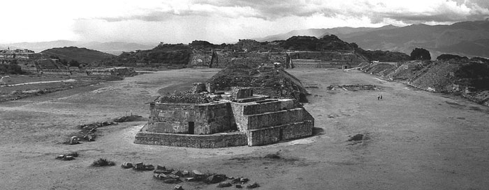 main plaza - the Observatory, Monte Alban, 1976