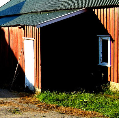barn shadows, near Mølan