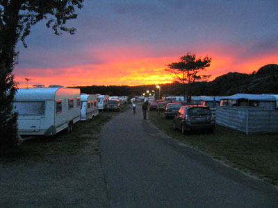 sunset over campground, Helgeroa 