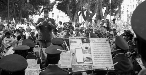 Sunday afternoon Oaxaca Plaza, 1976