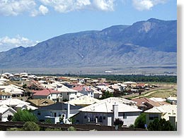 view of the sandias from the west side